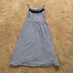 Blue and white dress